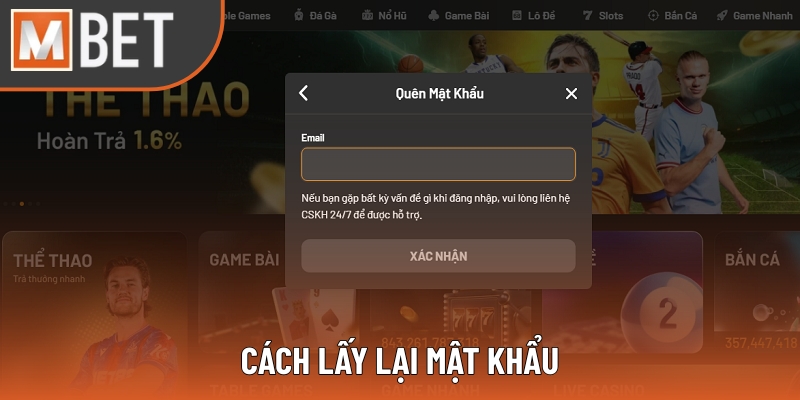 Cách lấy lại mật khẩu