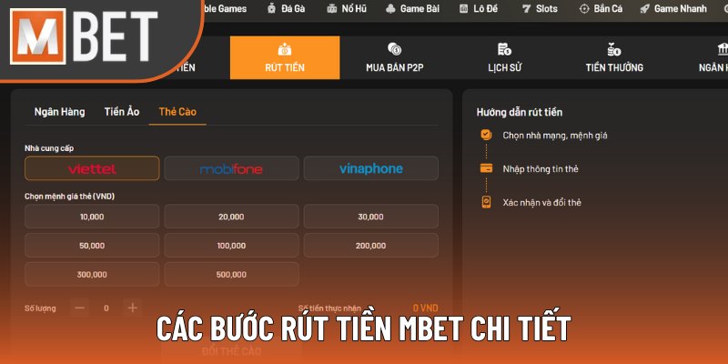 Chi tiết các bước rút tiền Mbet dễ dàng 